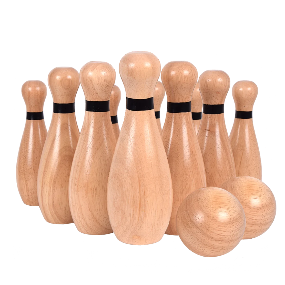 Toddlers Fun Outdoor Toys & Hobbies Giant Outdoor Wooden Lawn Bowling Set for Kids and Adults