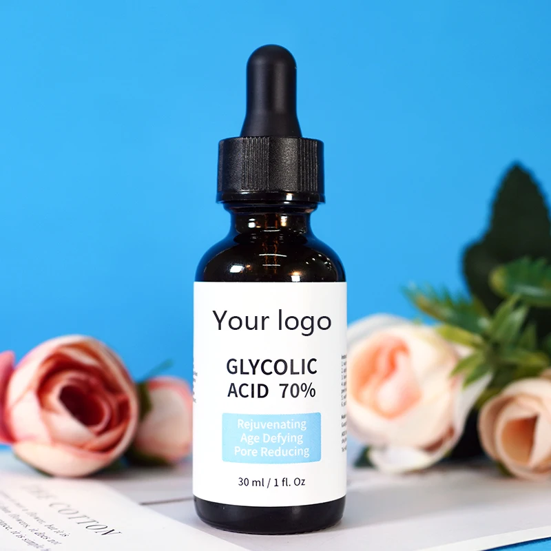 
Low Moq Face Serum Wholesale Vendor Custom Private Label Safe Naturel Glycolic Acid 70% Peel 