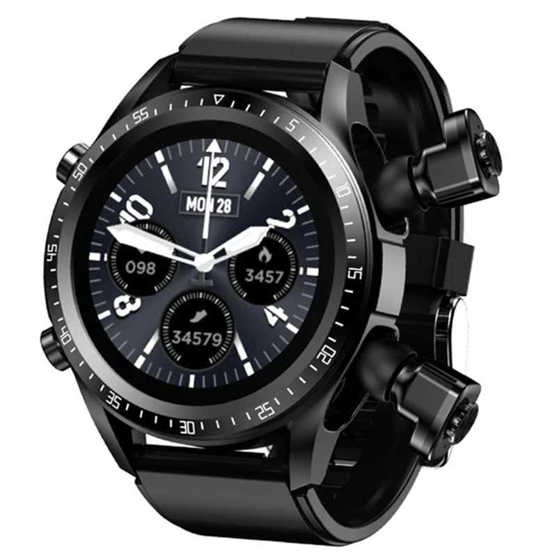 T10 smartwatch houses its ear buds smart bracelet bt headset wrist band watch with tws earbuds bt 5.0