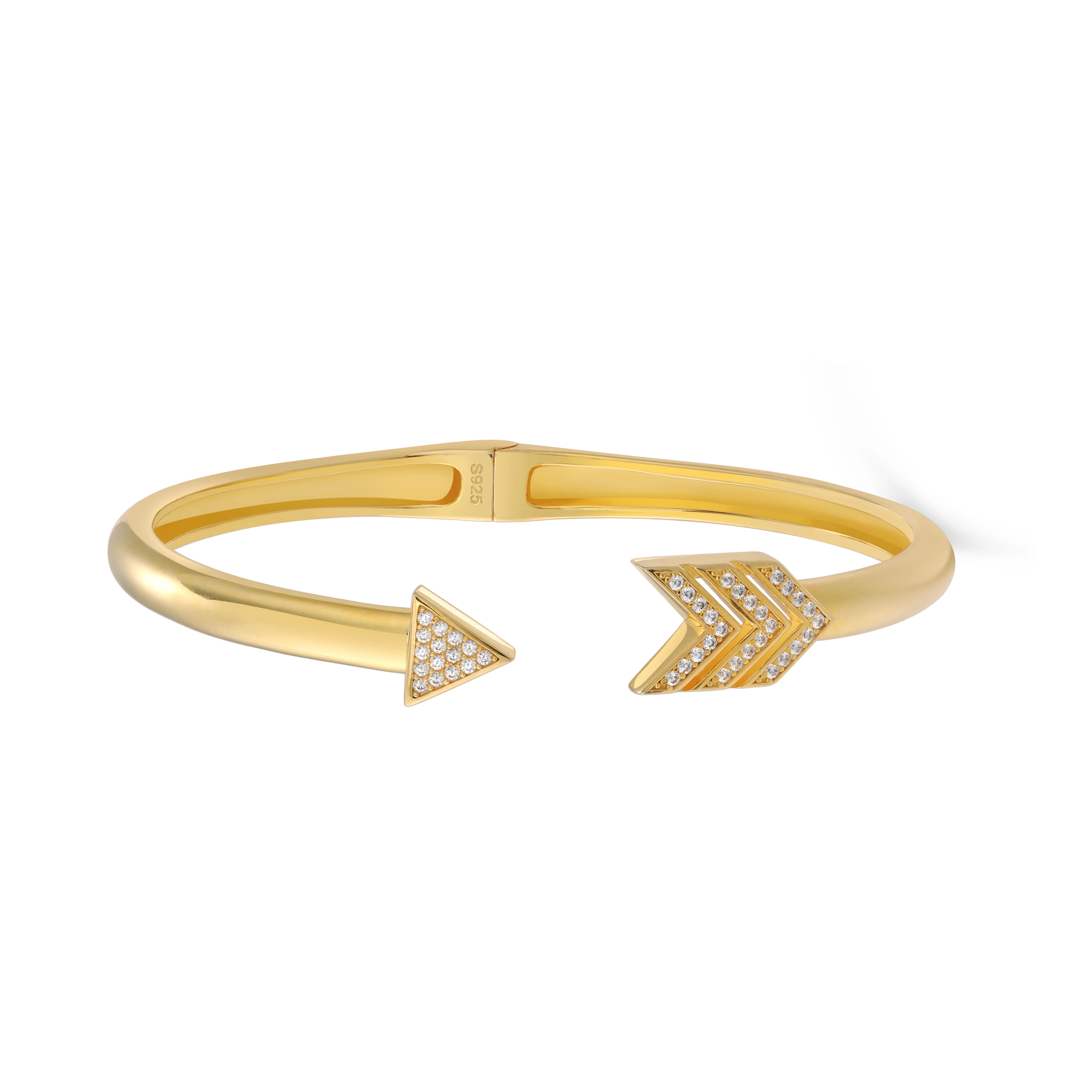 Exquisite Creative VVS D Moissanite Diamond Bangle Trendy 925 Sterling Silver Arrow Bracelet Jewelry Fashion Accessories Gift