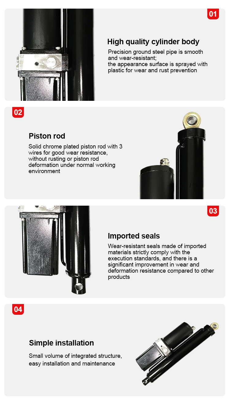 12 Volt Electric Piston Hydraulic Cylinder 24V Hydraulic Actuator Waterproof High Speed Linear Actuator