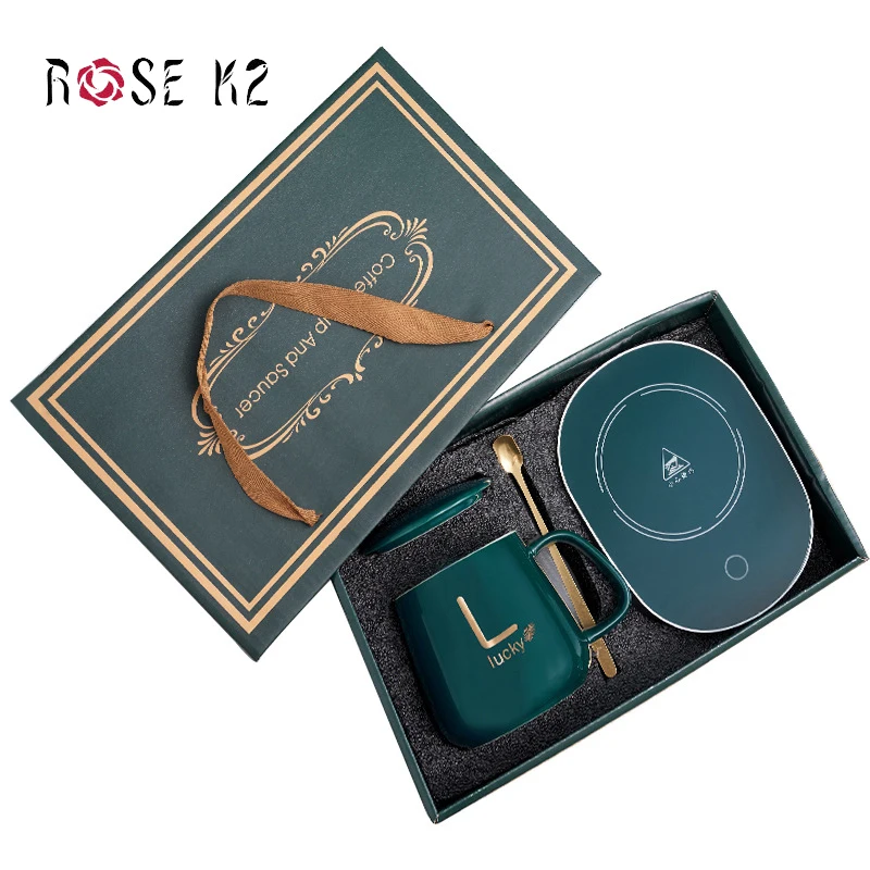 Smart Electric Usb Office 55C Home Gift Set Ceramic Coffee Mug Warmer Cup Heater Mug