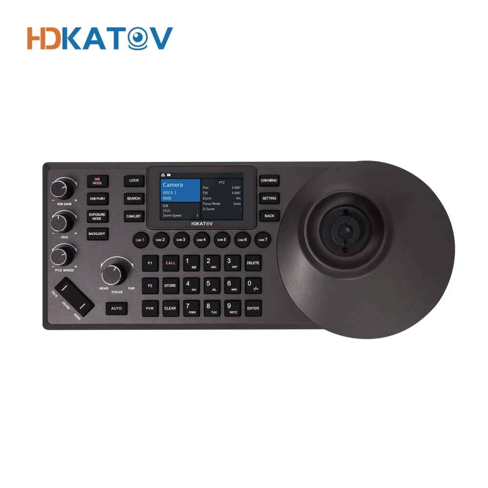 PTZ Camera Joystick Controller, PoE Network 4D PTZ Keyboard PELCO D/P RS232 RS485 for Video Conference Church Live Streaming