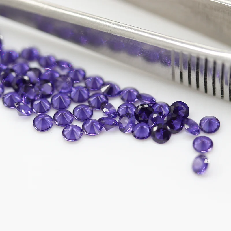 Wholesale 0.8-3.75mm Round Shape purple nano 126-2 Synthetic loose gemstone nano