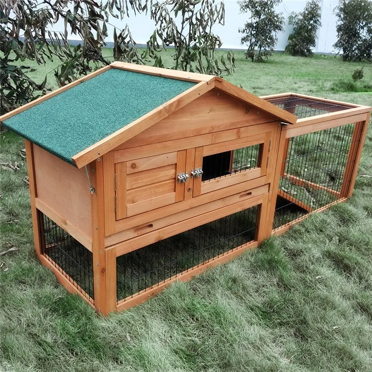 Garden Outdoor Rabbit Hutch For Sale Handmade Easy Clean Wooden Rabbit House Pet Cages Large Luxury Bunny Animal Cages