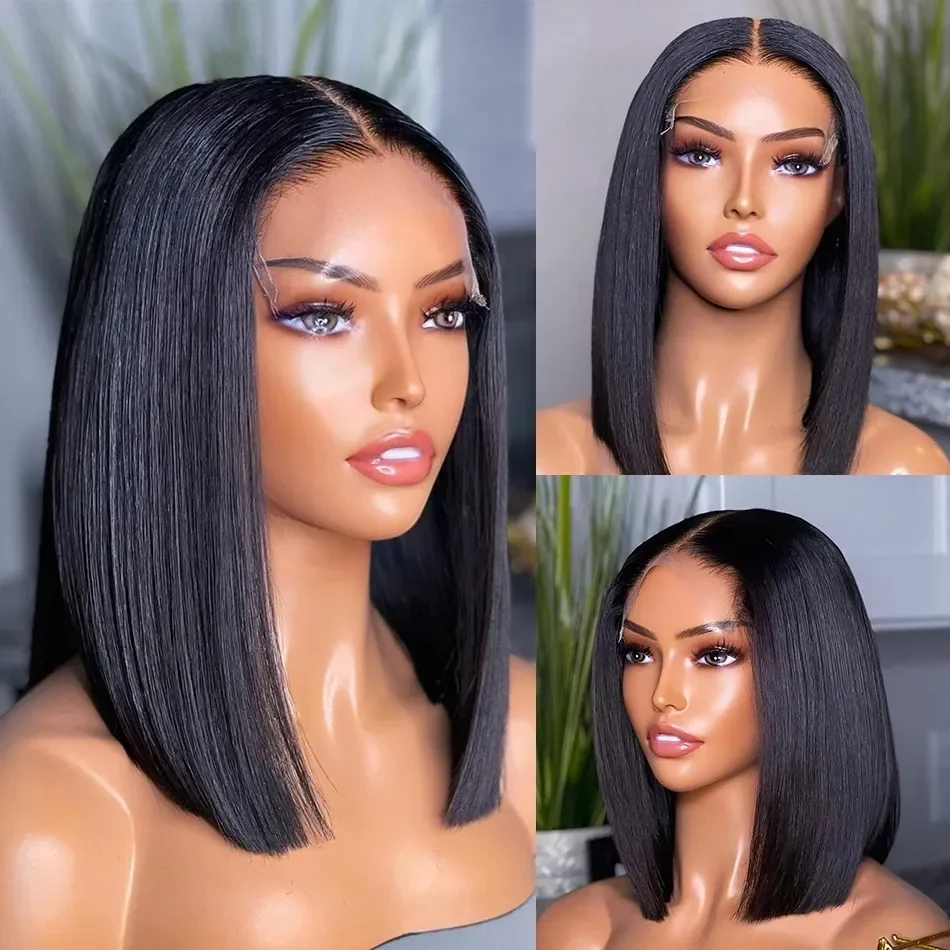 Wholesale Peruvian Short Bob Wigs Human Hair Lace Front Wigs For Black Women Straight Hd Lace Frontal Wigs Human Hair