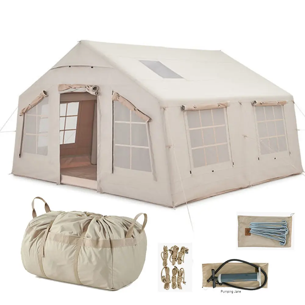 4 6 8 10 Person 4 Season Luxury Large Camp Outdoor Family Portable Air Tube Inflatable Tent