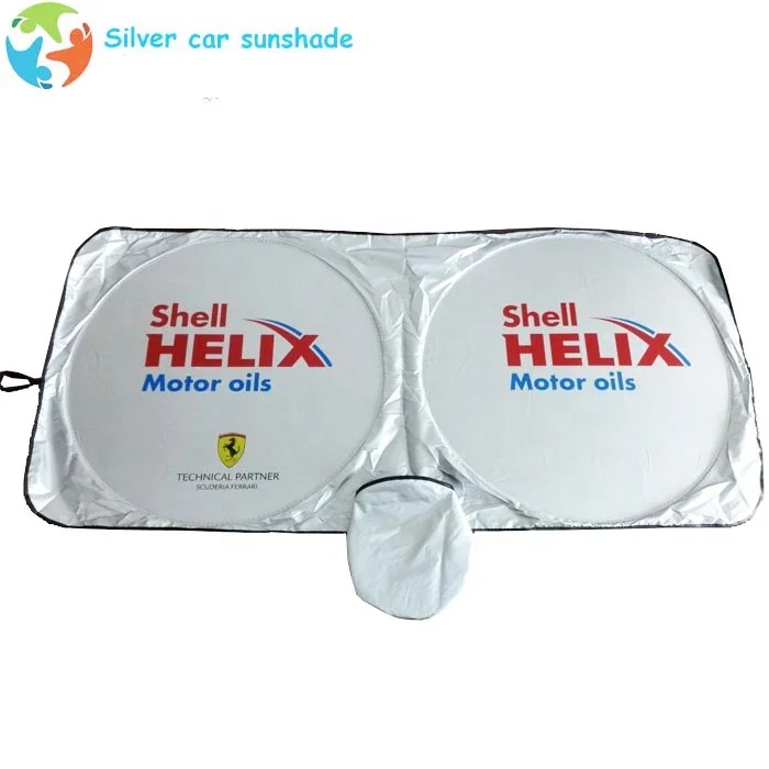 Silver color polyester front windshield umbrella sunshade car pop up sunshade