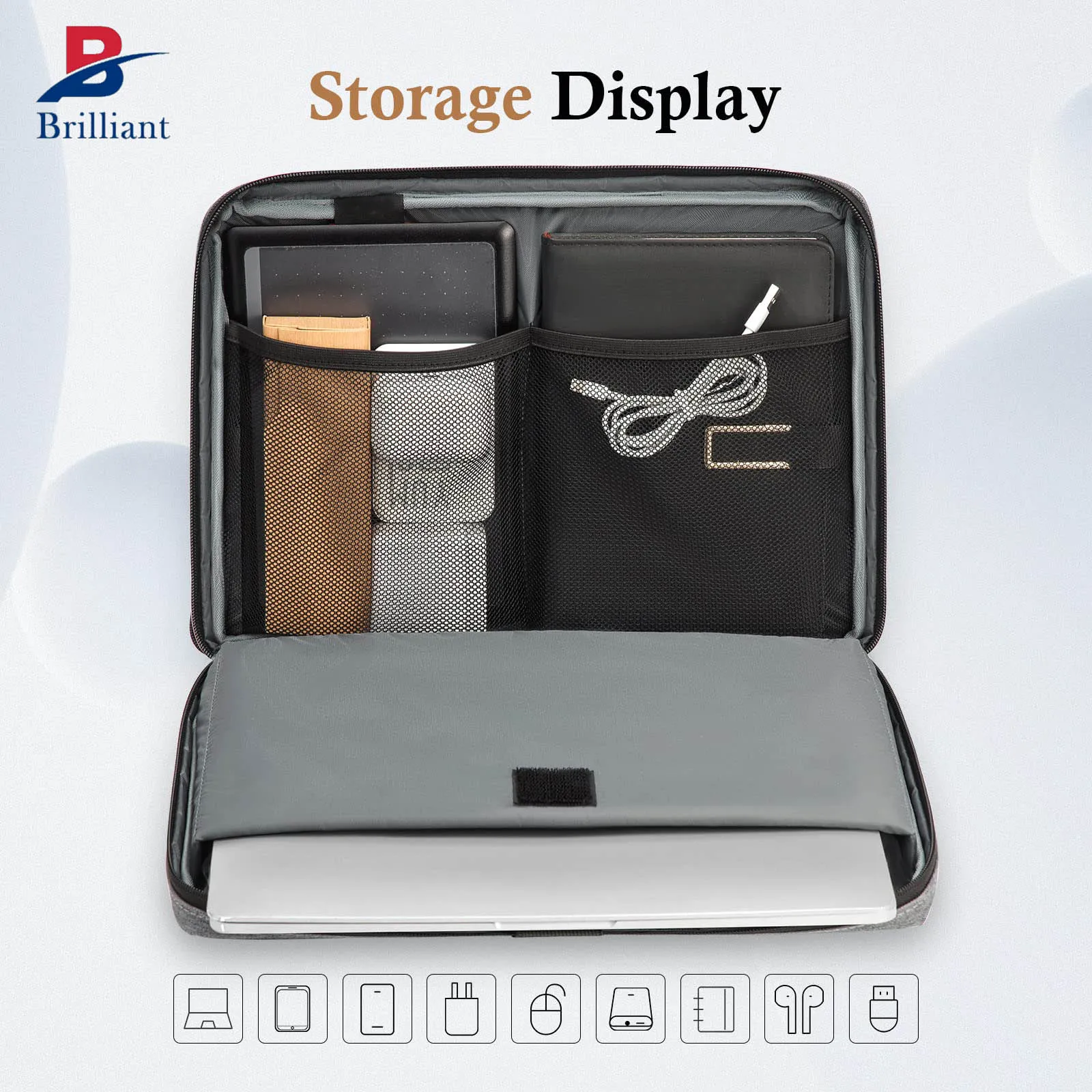 Brilliant Customized Business EVA  Laptop Case 15 15.6 16 Inch Laptop Storage Case Waterproof Handbag