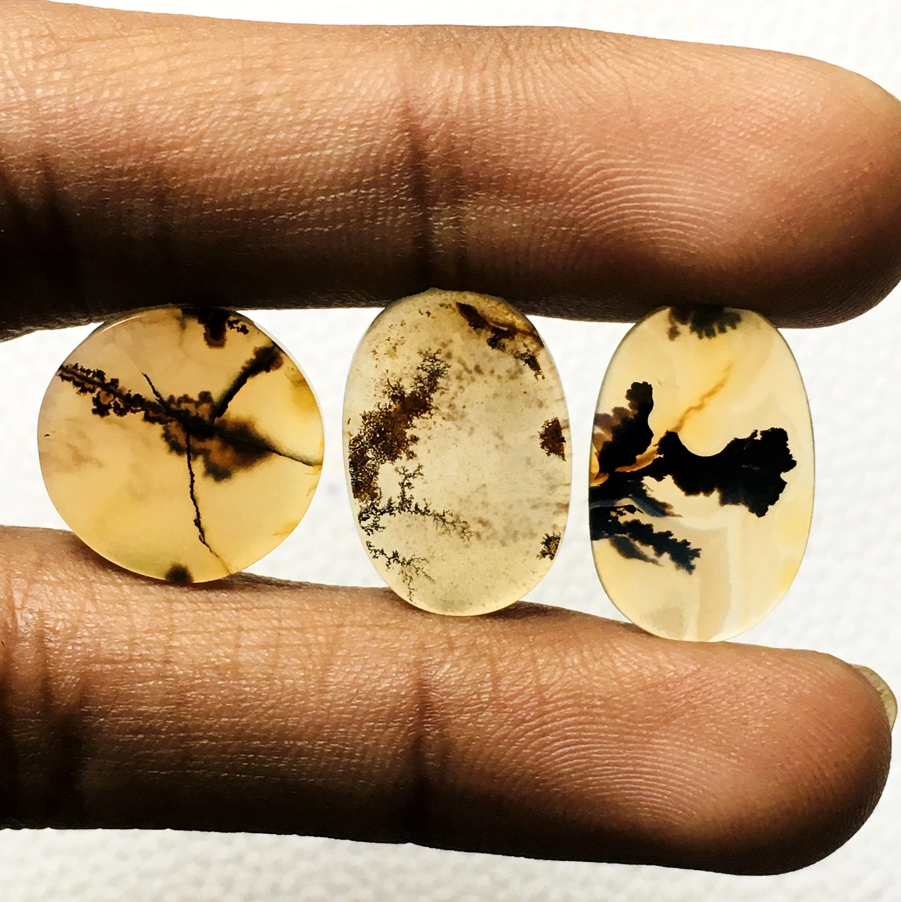 Natural Scenic Dendrite Agate Oval shape hand polished cabochon loose gemstone making jewelry pendant/ring wholesale price