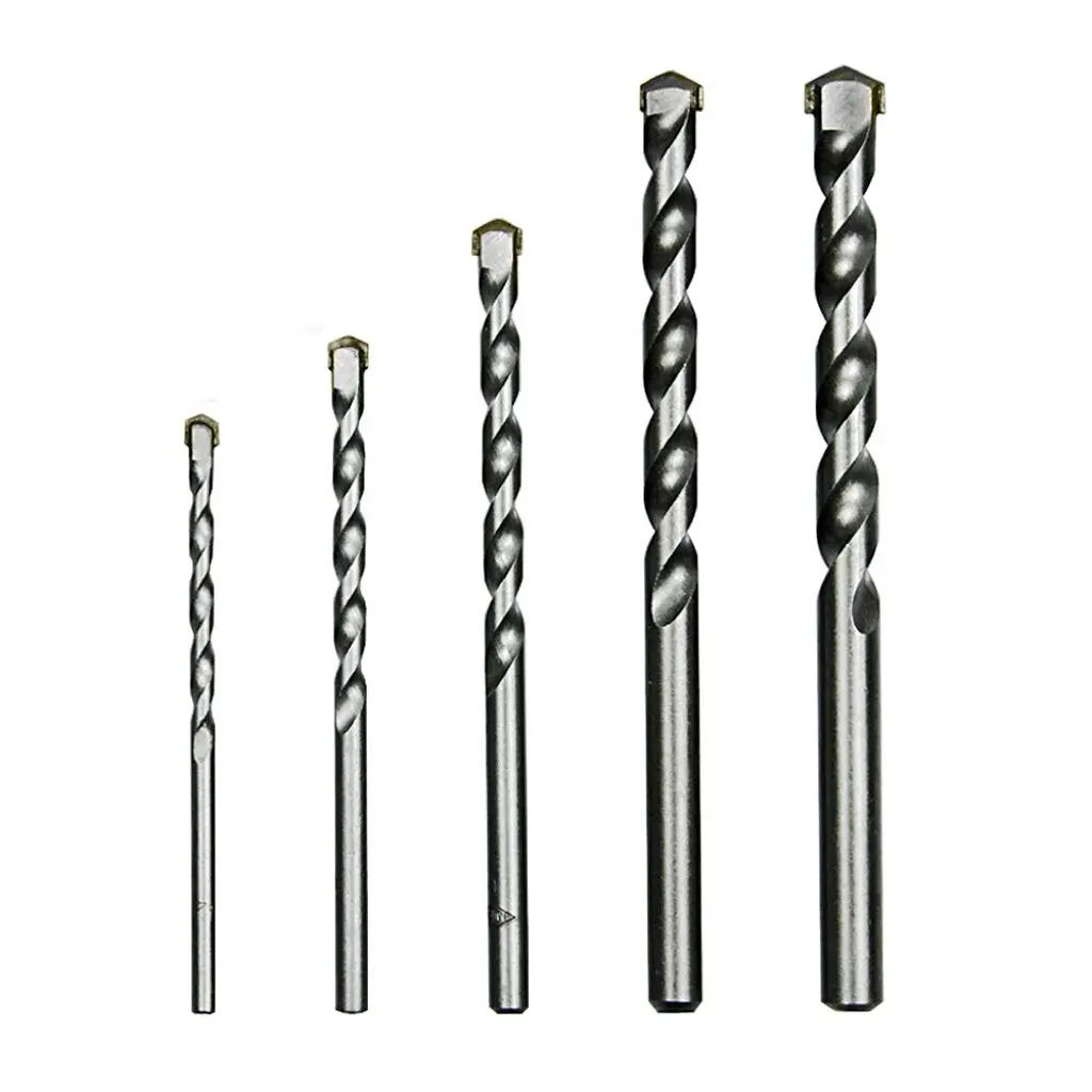 15PCS 3-10mm Masonry Round Shank Zinc Plated Carbide Tipped Drill Bit Set for Concrete Brick Block in Plastic Box