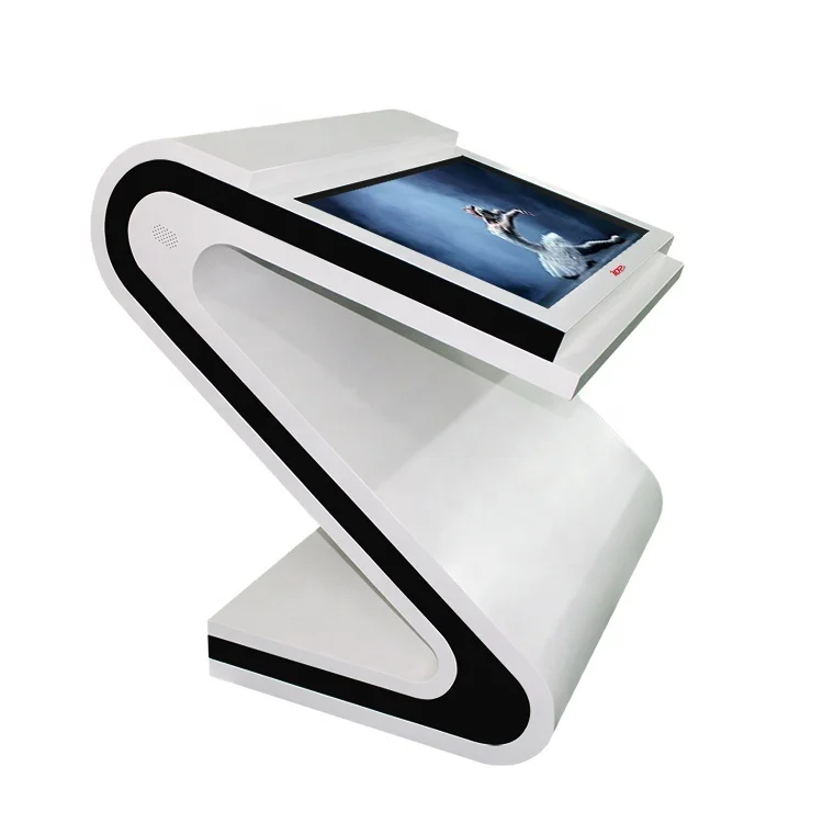 43 inch Full HD Touch Screen Table Kiosk Zig Shape Commercial Display AD Player