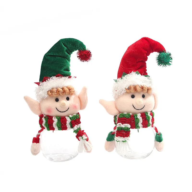 Sample available Cute Elf Christmas Candy Jar Elves Gift hanging ornament for Xmas Tree Decoration