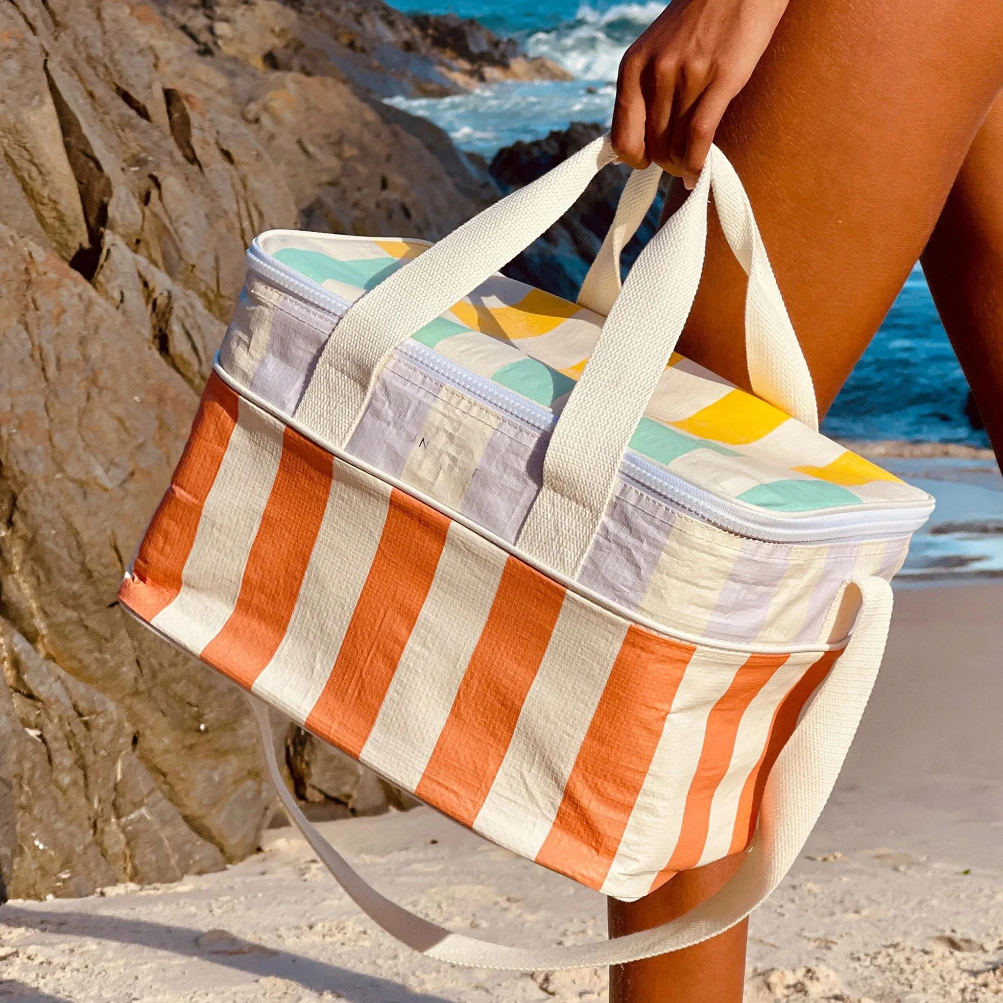 Custom Premium Canvas Lunch Bag Beach Picnic Cooling Bags Portable Collapsible Wine Lunch Insulated Lunch Cooler Bag