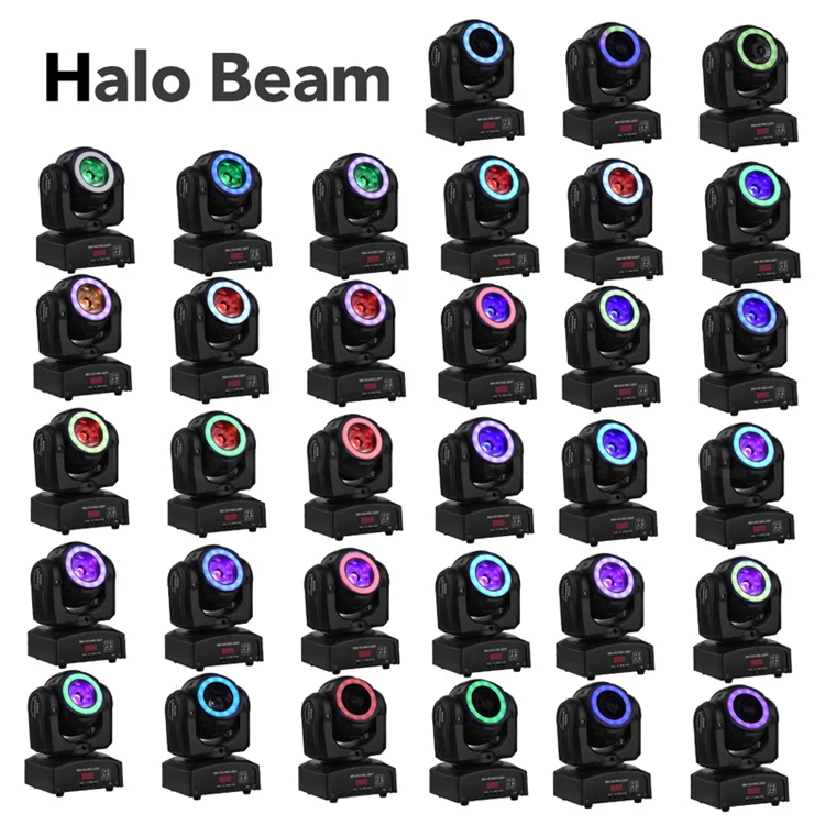 Professional Stage Events Disco Dj DMX COB Rgbw Super Halo Ring Led 60W Beam Light Mini  Moving Head