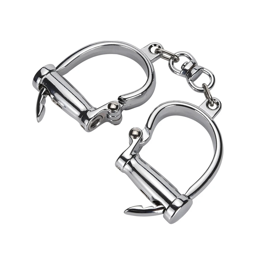 Профессиональные хромированные никелированные стальные наручники BDSM используют 2 клавиши двойной замок эротические аксессуары
