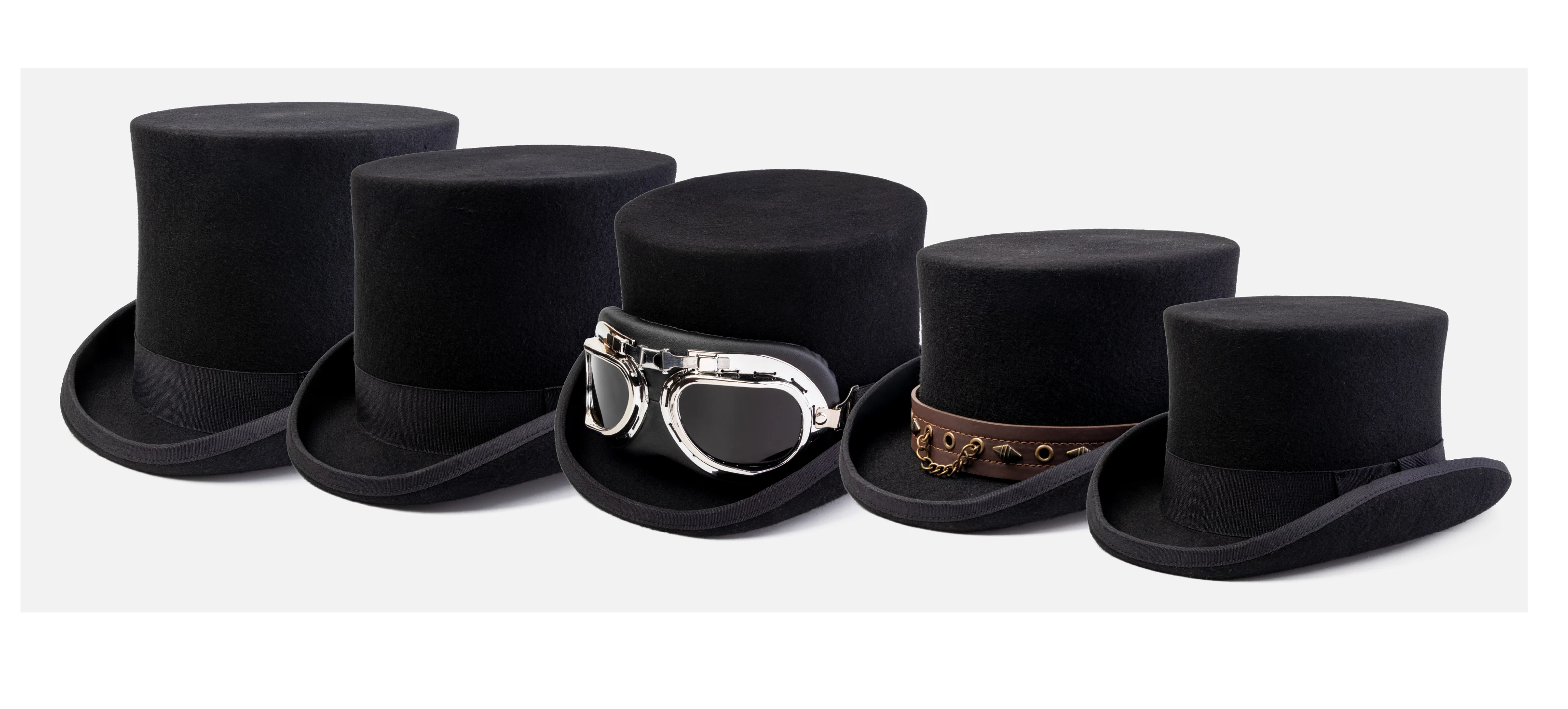 Custom Made Black Magician Butler Formal Costume Hats Docker Hat Ribbon for Bow Customized Top Hat Recommend Home Use Formal YC