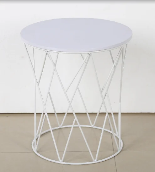 Round  Tea Coffee Desk Metal Wire Side Table for Living Room Furniture
