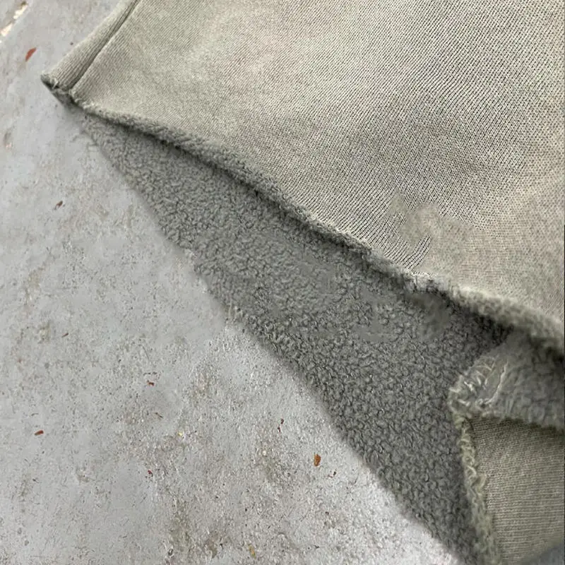 Custom High Quality Plain Fleece Blank Acid Washed Hoodie And Sweat Raw Hem Shorts Sun Faded Two Piece Set Short Tracksuit