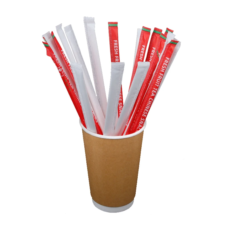 YICHENG Wholesale Disposable Three Hole Coffee Stir Sticks PLA plastic Straw For Coffee Milk Tea Hot Drink