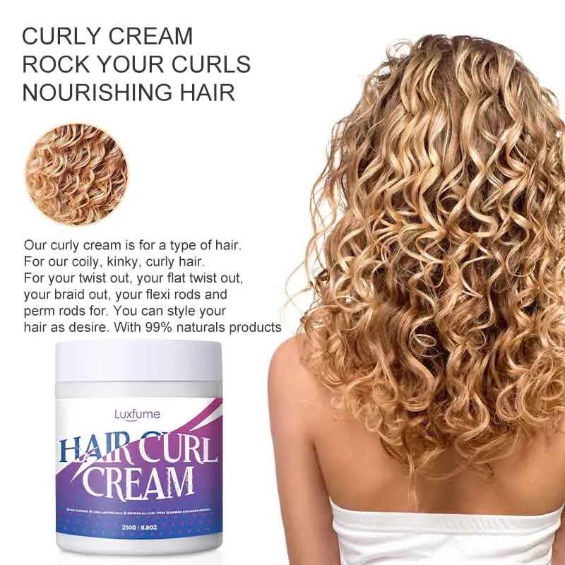 Luxfume Wholesale Anti Frizz Coconut Defining Curling Cream Curl Enhancers Cream For African Curly Hair