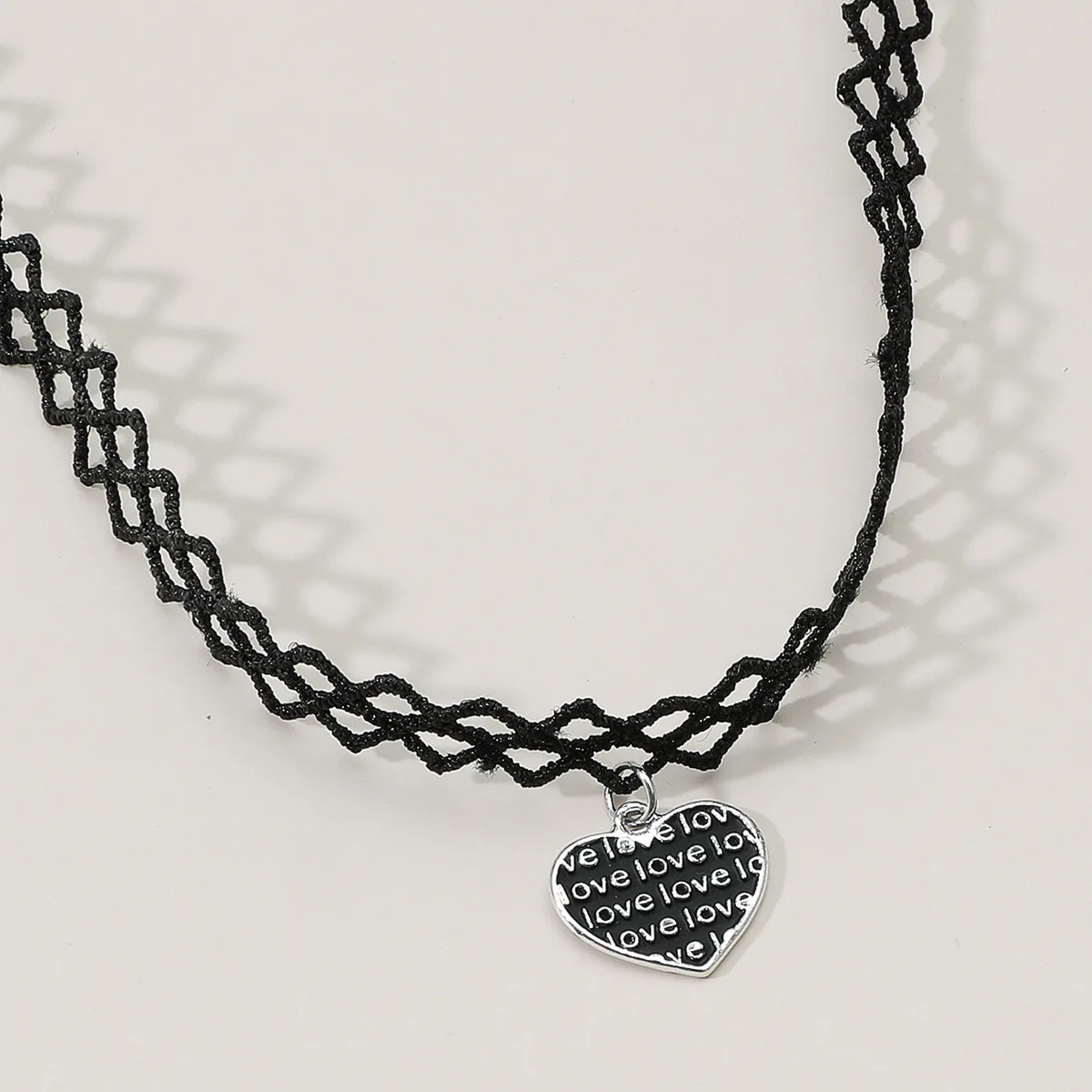 Fashion Gothic Victorian Tassel Tattoo Choker Necklace Lace Pendant Black Love Heart  Collar Vintage Women Wedding Jewelry