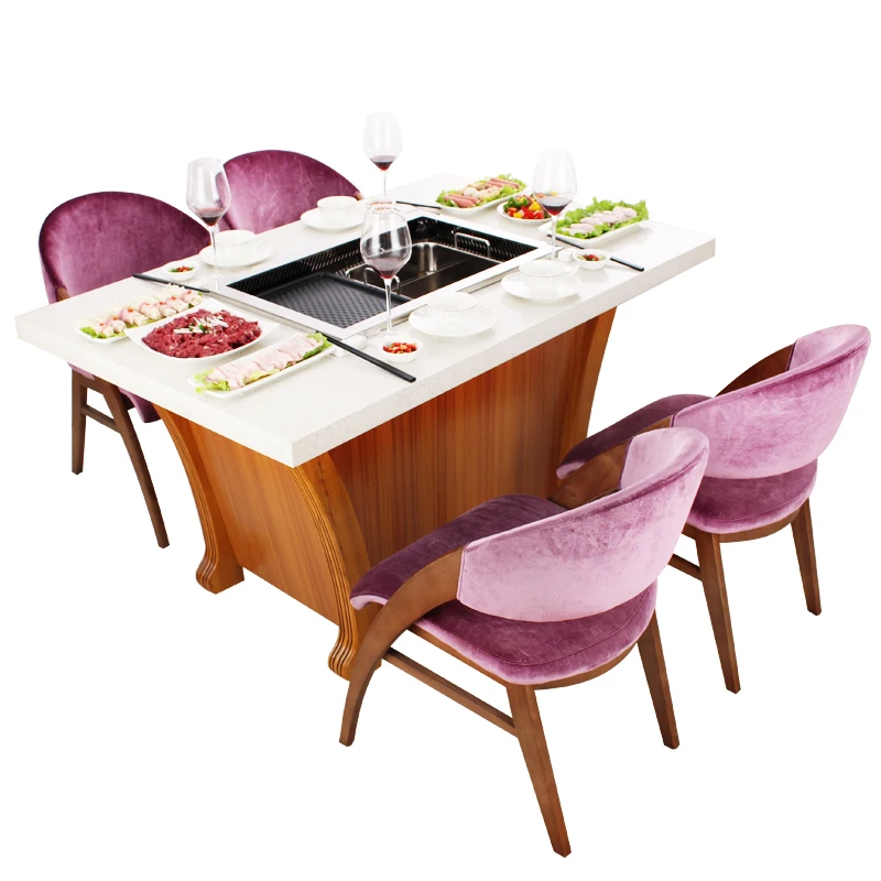 A New Generation Smokeless Electric Korean BBQ Grill and Hotpot Stove With Rise and Drop Function