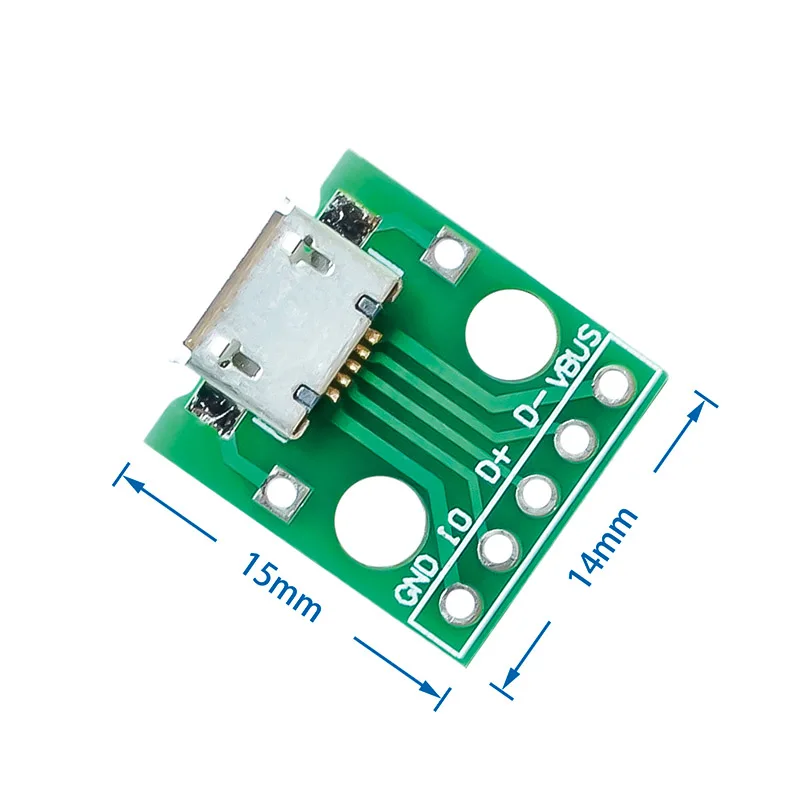 MICRO  USB To DIP  Female Seat B-type Mike 5p Patch To In-line Adapter Board With Welded Female Head