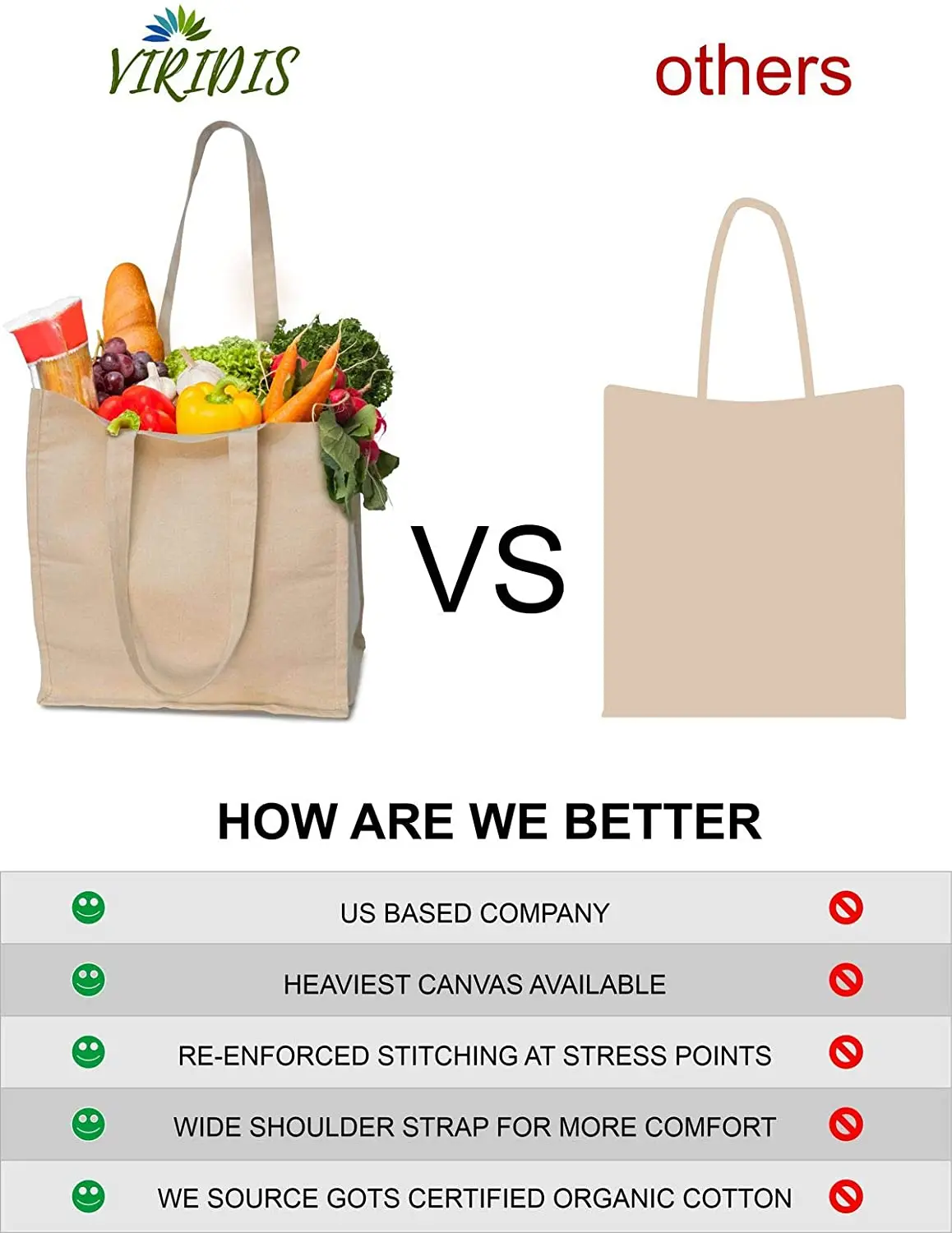 Reusable canvas grocery bag cotton handbag shopping bag