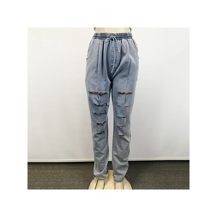 Direct Wholesale Best Prices custom women denim drawstring jeans