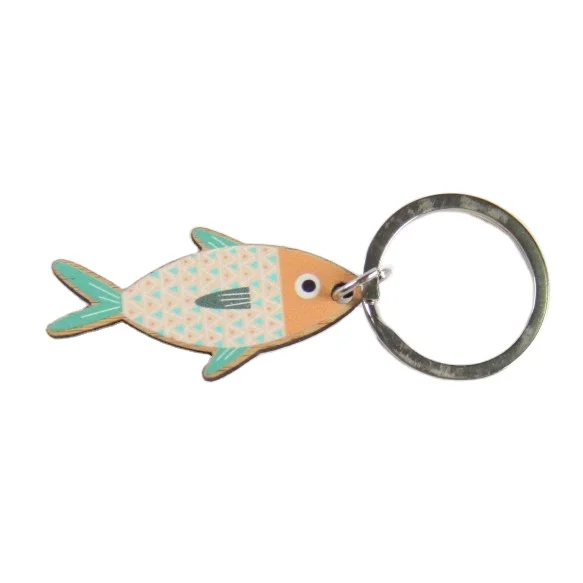 Animal design customized printing wood keychain
