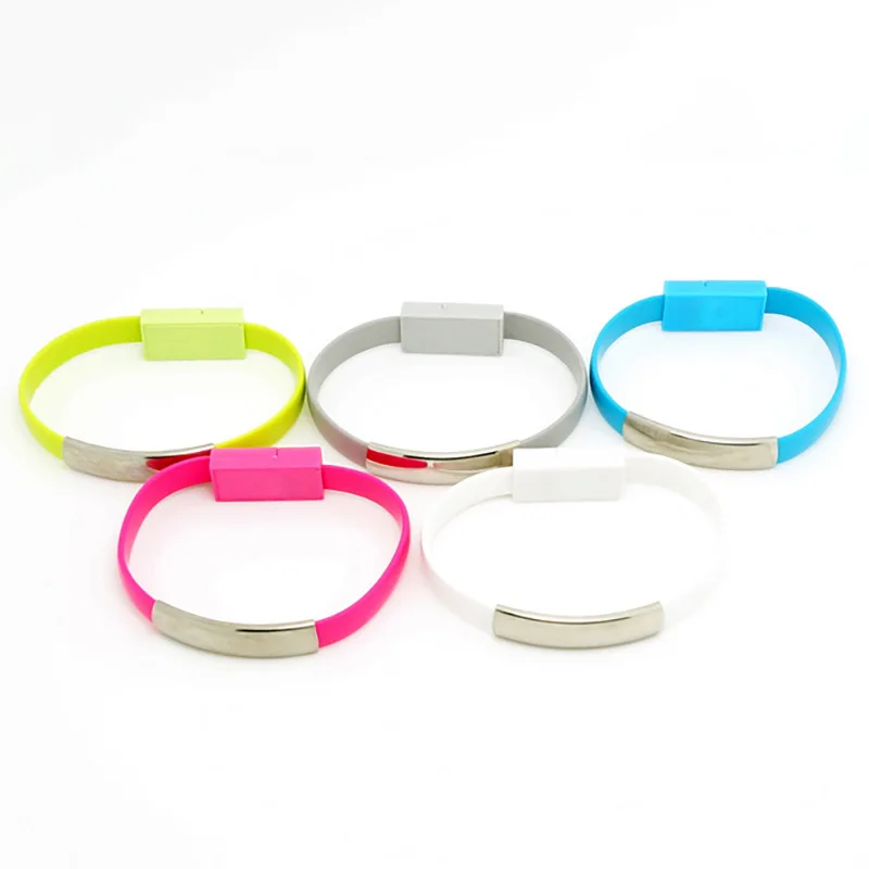 2024 Trendy USB Flat Portable Outdoor Bracelet Charger Cable Short USB Fast Charging Data Cable