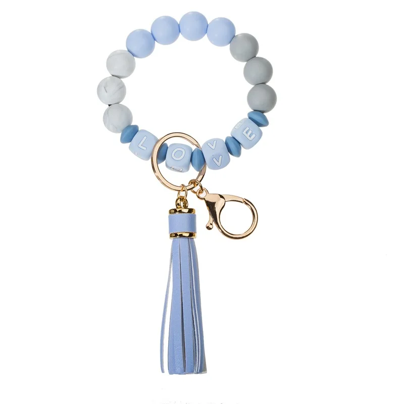 Silicone Beads Silicone LOVE Alphabet Keychain