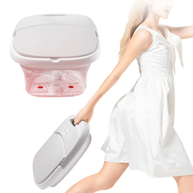 Home Use Electric pedicure machine bath foot basin massager with bubble Folding foot bath tub heating constant infrared