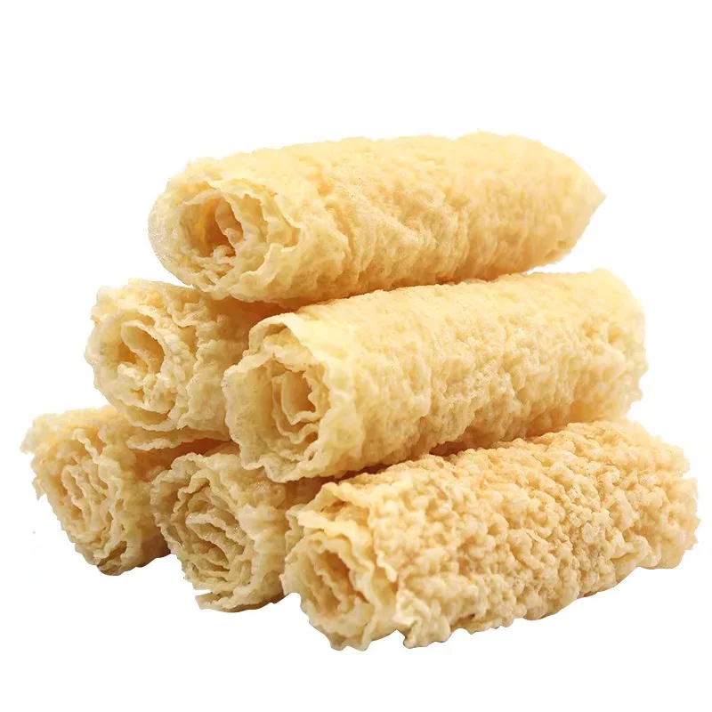 Crispy golden tofu skin products dried soybeans tofu skin fried yuba bell rolls