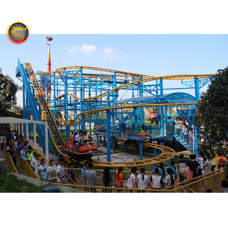 Extreme Thrilling Adult Game Large Roller Coaster Spin Track Car for sale