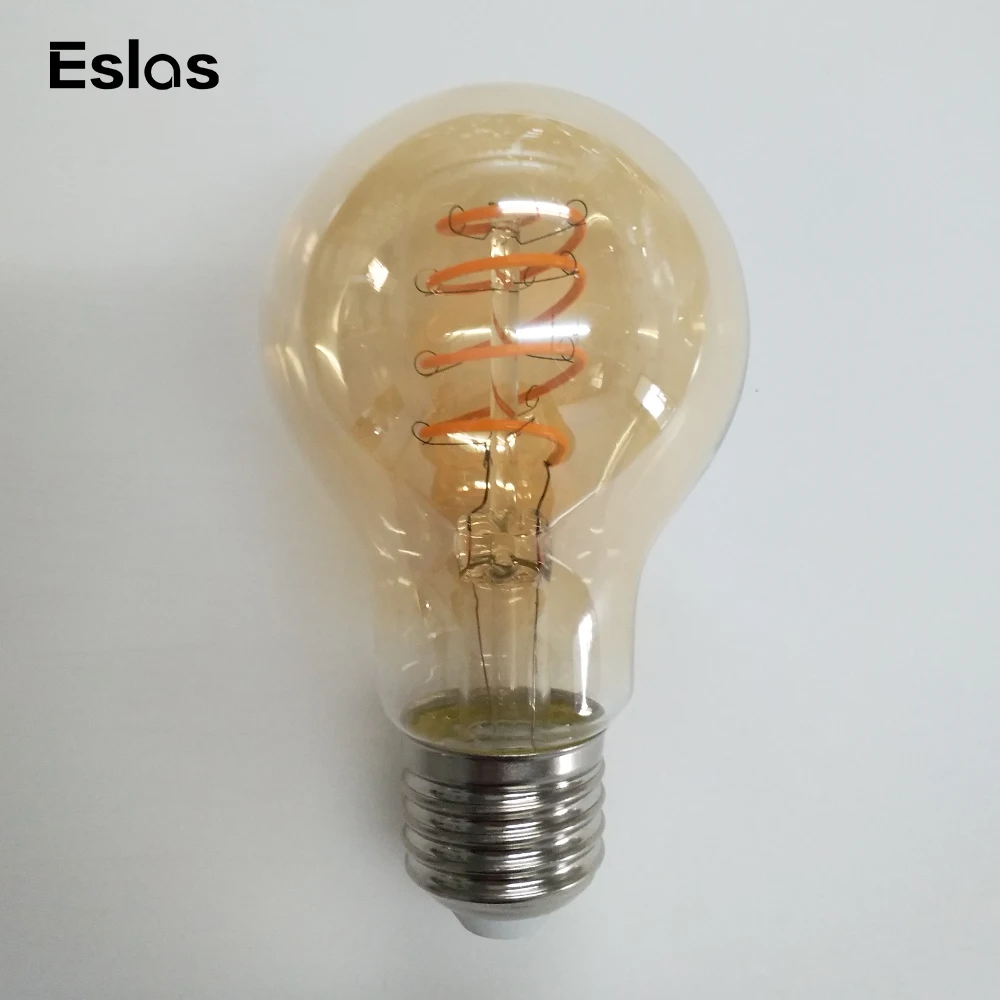 
Eslas Power Customs Curved Filament Clear Vintage LED Round Bulb Energy Saving Lighting Bulb 