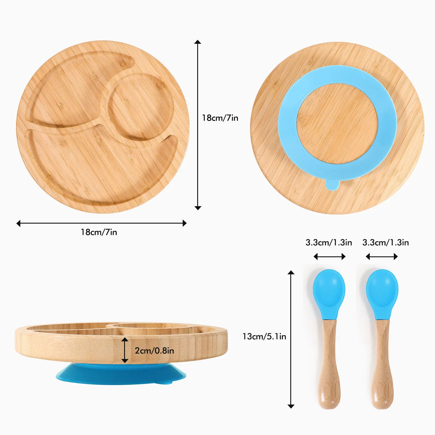 2022 New designer dinnerware  Baby Dinner Set food grade bamboo baby plate with silicone suction plates and bowls for toddlers