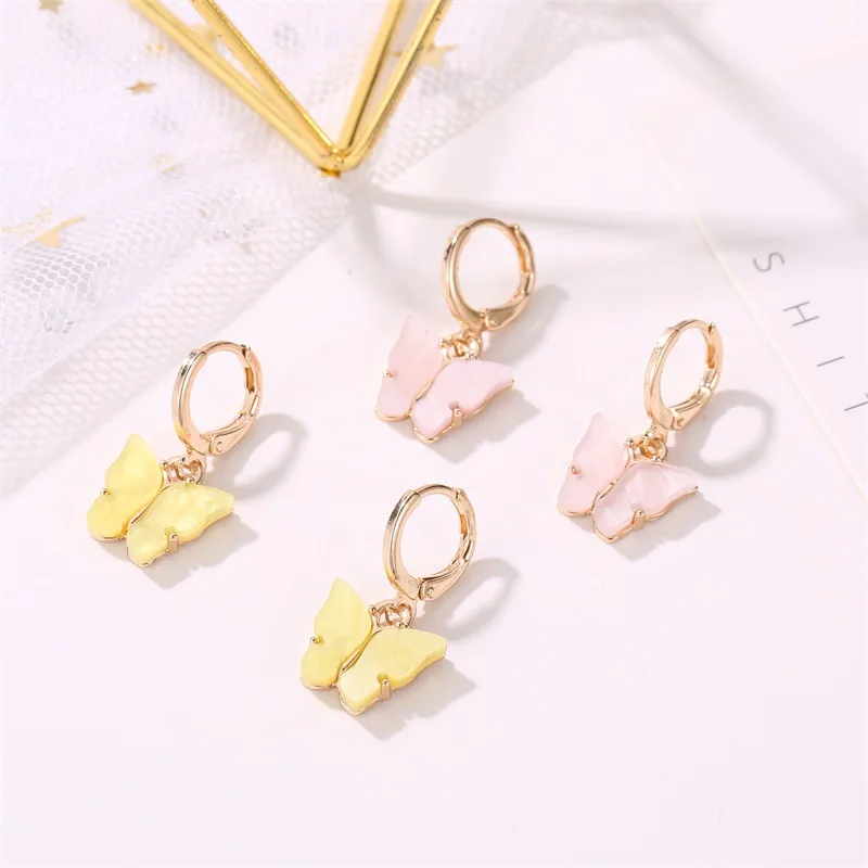 Trendy Butterfly Drop Earrings Animal Sweet Fairy Butterfly Earrings Ear Buckle Temperament Wild Personalized Butterfly Earrings