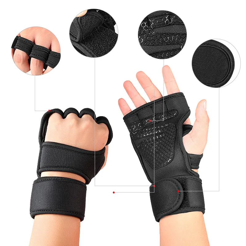 Unisex Custom Fitness Weight Lifting Gloves Sport Training Hand Gloves Made of Silicone for Gym and Ski Workouts Men and Women