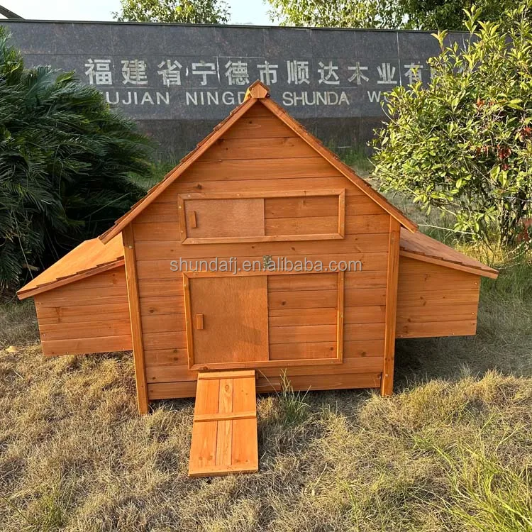 SDC002XL-D Easy Cleaning Wooden Chicken Coops hen house cage with Large Run Poultry Farm