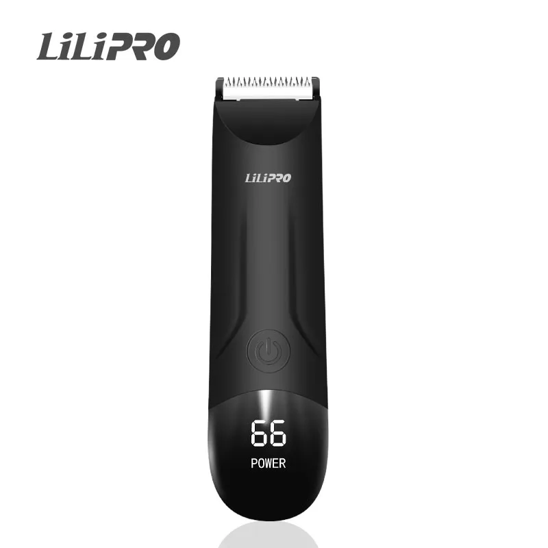 LiliPRO Electric Body Trimmer and Shaver IPX5 Pubic Hair Shaver for Men LED Indicator for Beard and Groin Hair Trimming