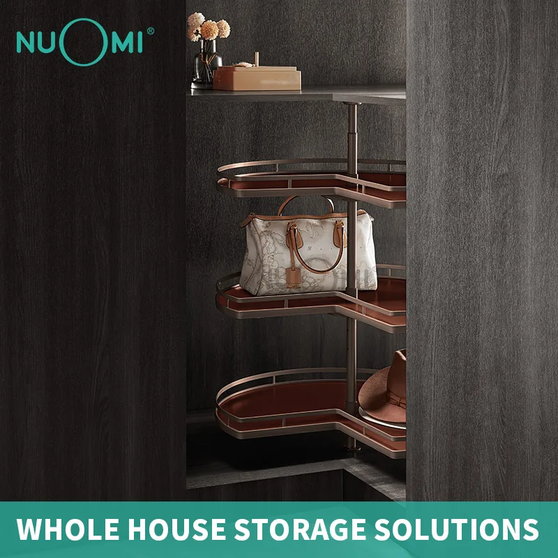 NUOMI HERA Series Home Furniture Fitting Three Tier Rotatable Wardrobe Corner Shelf