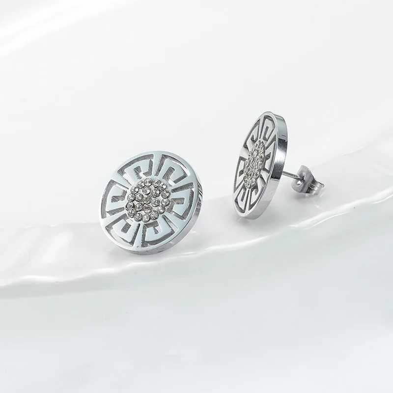 Оптовая продажа; Женские туфли серебристого цвета тотем ожерелье серьги наборы ювелирных украшений из нержавеющей стали с золотым покрытием Циркон Ювелирные