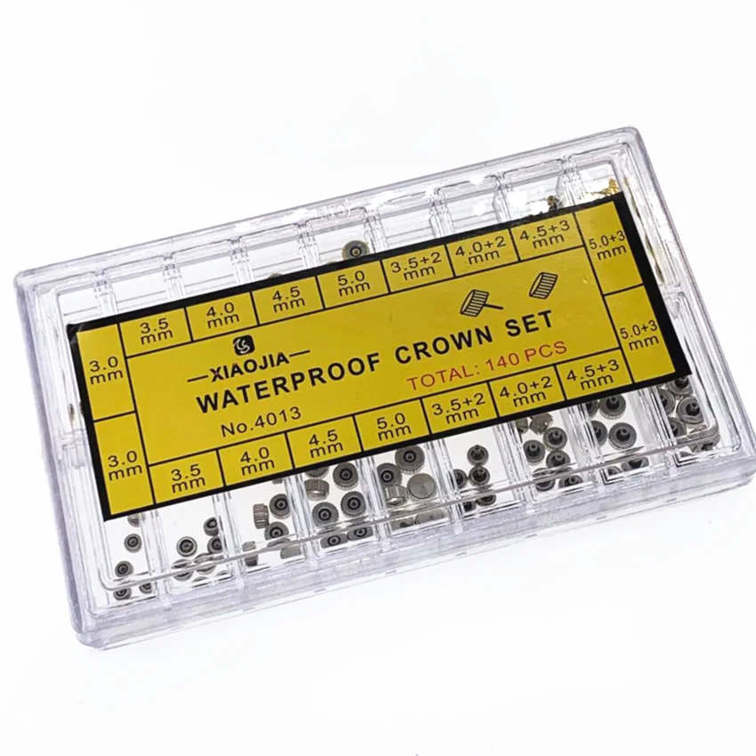 
140pcs Metal Waterproof Watch Crown set Watch Replacement Crown part 