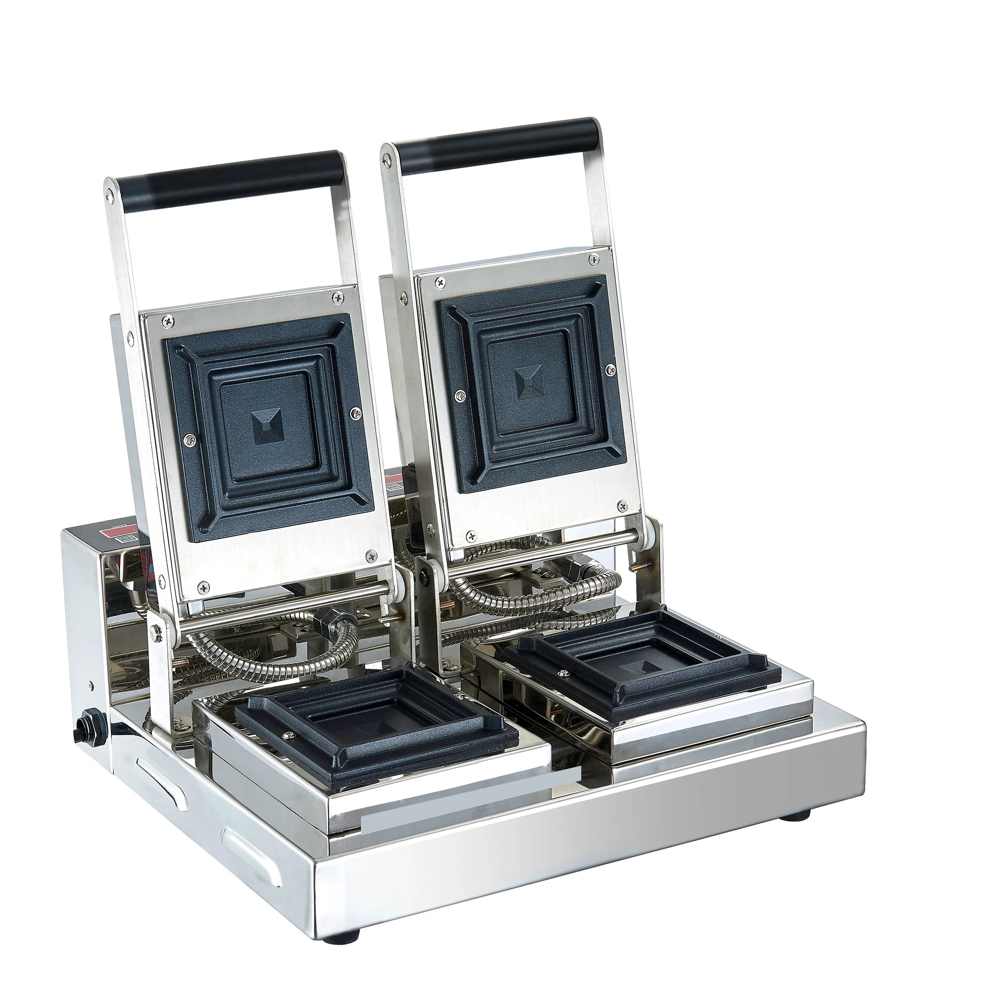 Low MOQ Commercial Stainless Steel Double Square Waffle Sandwich Maker Breakfast Mini Sandwich Machine