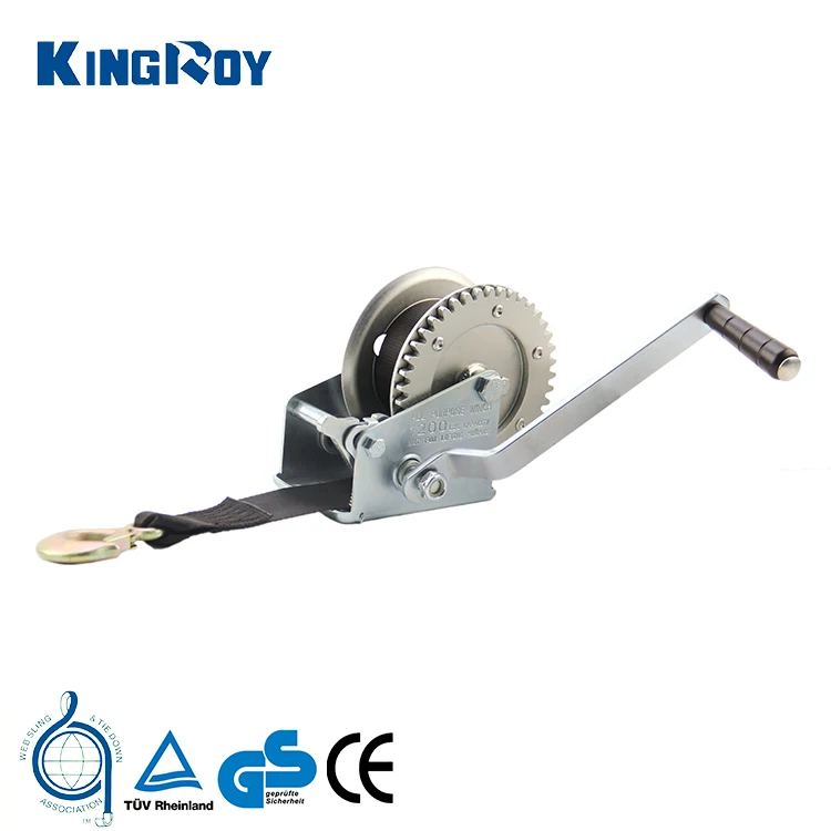 Kingroy 1200lbs webbing strap manual hand boat winch for trailer pulling tool