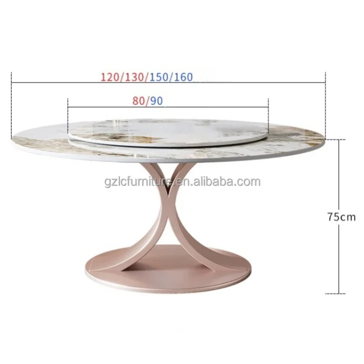 Hot Sales Modern Round Dining Table Set Sintered stone Table  Metal Legs Home Furniture for Kitchen and Dining Room Manufacturer