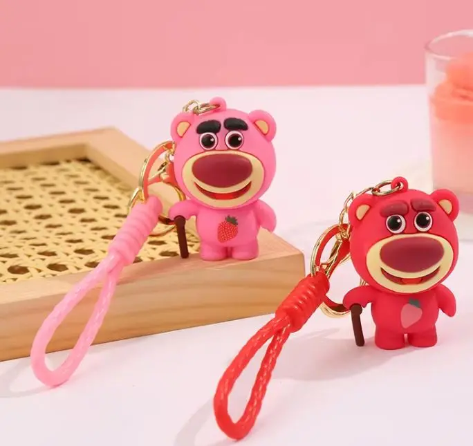 Promotion Gifts Kawaii Car pendant Cute Cartoon Bag accessories  Soft PVC and silicone 3D Custom   Keychain