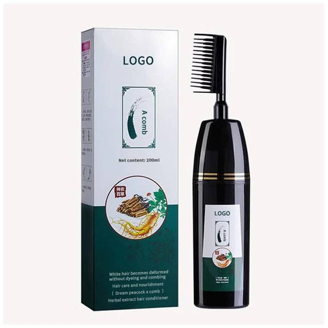 Wholesale High Quality Black Color Magic Combs Hair Dye Shampoo